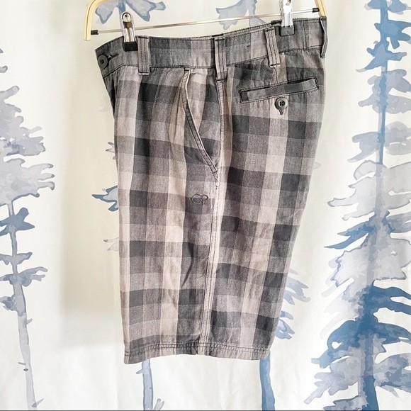 Vintage Ocean Pacific Shorts Black Plaid Size 28 - Picture 4 of 7